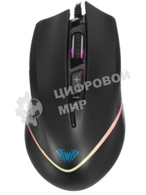 Мышь проводная AULA F805 черный, 6400 dpi, USB, кнопки - 7
