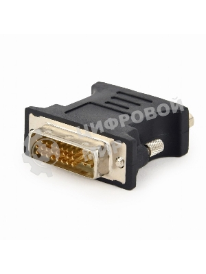 Переходник DVI-VGA Cablexpert A-DVI-VGA-BK, 29M/15F, черный, пакет