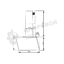 Вытяжка Centek CT-1829-60 White <наклонная> ширина 60 см, 1000 м3/час (233 Вт), 3 скор, LED, сенсор