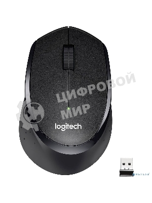 Мышь беспроводная Logitech M330 SILENT PLUS черный, 1000 dpi, радиоканал, USB, кнопки - 3