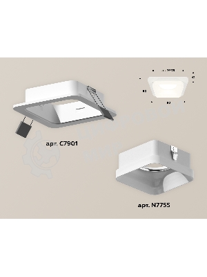 Комплект встраиваемого светильника Ambrella light XC7901013 SWH/FR белый песок/белый матовый MR16 GU5.3 (C7901, N7755)