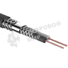 Кабель микрофонный Rexant 2х0,25 мм², ø 6,8 мм, черный, бухта 100 м