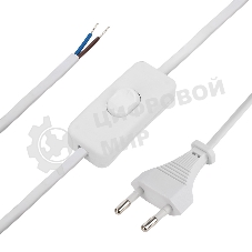 Сетевой шнур с выключателем Rexant 2х0,75 мм², 1,8 м белый