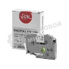 Кассета с лентой S'OK by Sakura Printing TZEFX131 для Brother, черный на прозрачном, 12мм/8м, наклейка