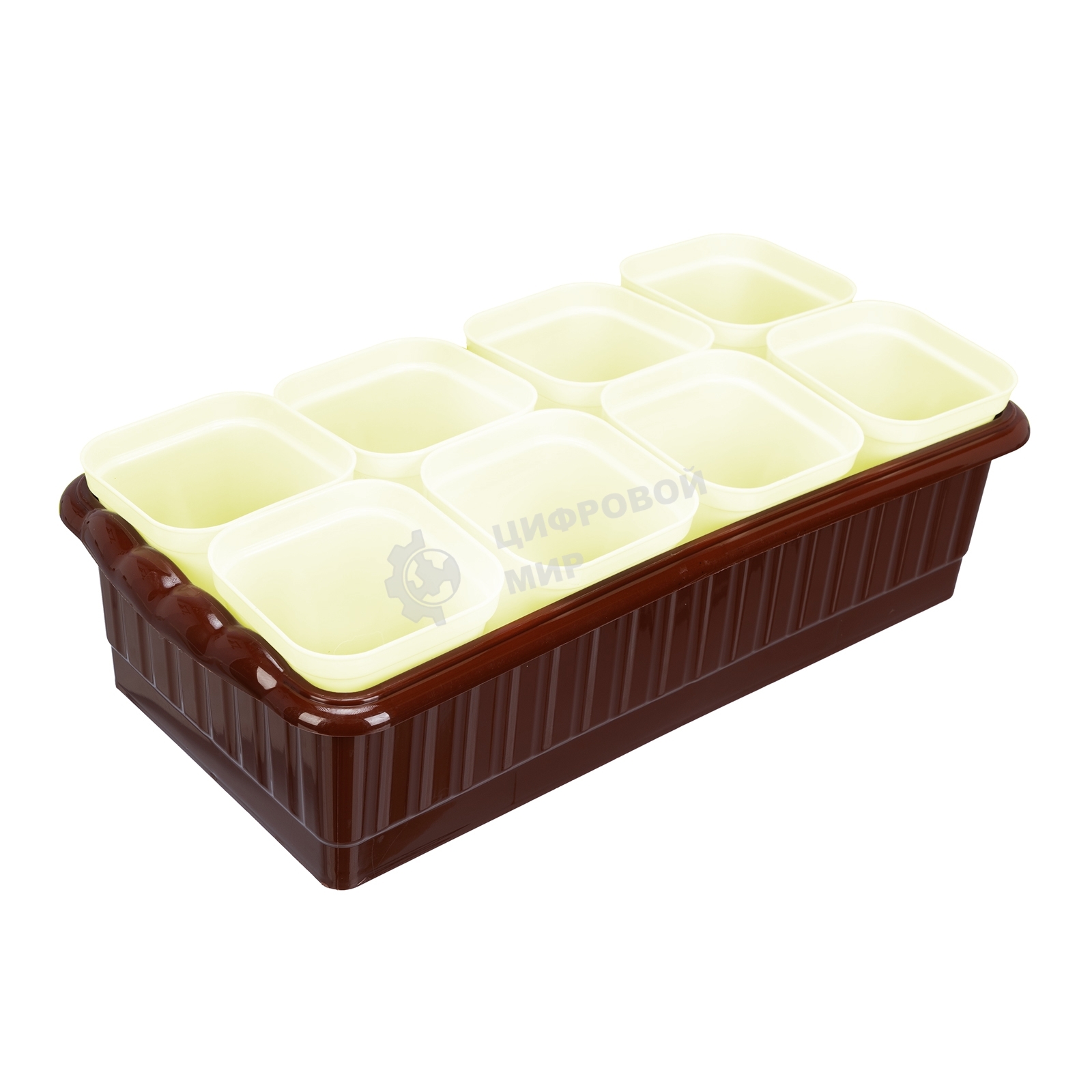 Набор для рассады Palisad поддон 322х166х82 мм, 8 горшочков по 250 мл с выдвижным дном