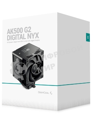 Кулер для процессора DEEPCOOL AK500 G2 DIGITAL NYX LGA1851/1700/1200/115X/AM5/AM4 (9шт/кор, TDP 240W, PWM, Fan 120мм, 5 тепл. Трубок, Copper Base, черный) RET (R-AK500G2-BKNNMN-GJD-1)