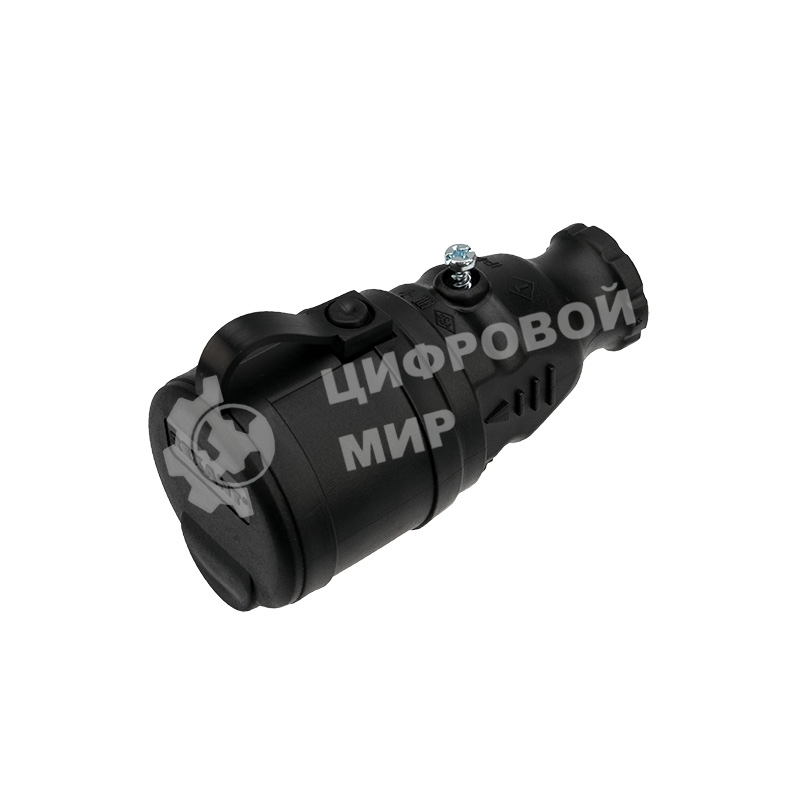 Розетка переносная влагозащищенная Rexant с крышкой, с/з, 16 А, IP44 каучук