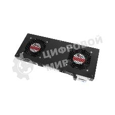 Модуль вентиляторный ЦМО, 2 вентилятора с терморегулятором, черный R-FAN-2T-9005