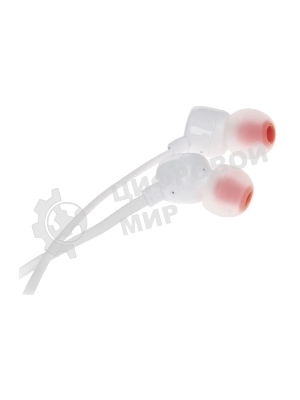 Проводные наушники JBL Tune 110 белый, внутриканальные, Jack 3.5 мм