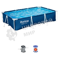 Бассейн каркасный Bestway 300х201х66см, 3300 л, с ф.-насосом, 56411
