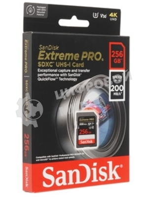 Флеш карта Sandisk Extreme Pro microSDXC 256Gb + SD Adapter + Rescue Pro Deluxe 200Mb/s
