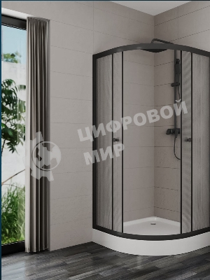 Душевой уголок BAU Dream Hit Black с поддоном 80x80х195, рифленое закаленное стекло, черный профиль