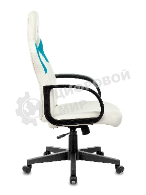 Кресло игровое Бюрократ ZOMBIE RUNNER белый/голубой искусственная кожа крестовина пластик