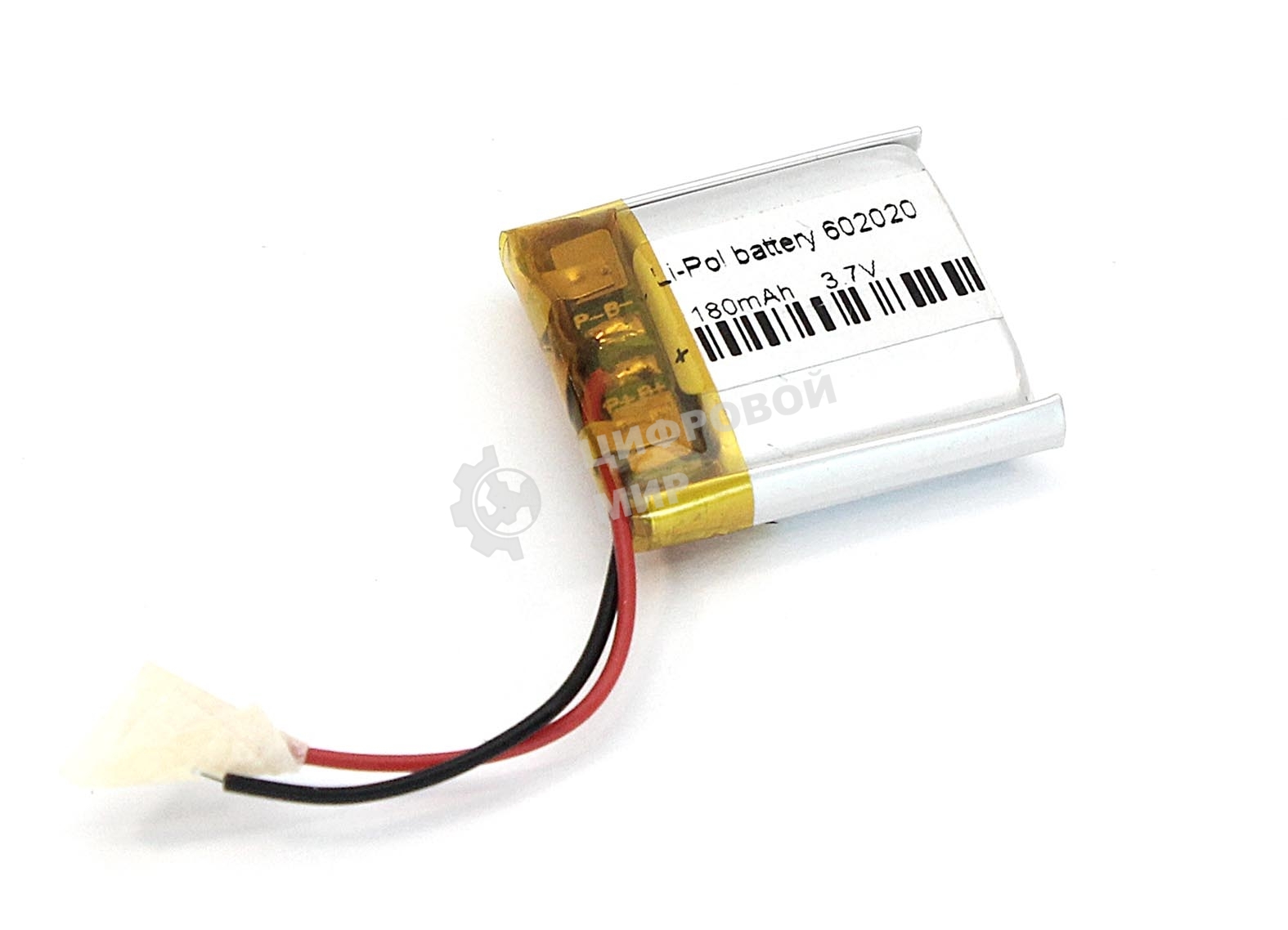 Аккумулятор Li-Pol (батарея) 6x20x20мм 2pin 3.7V/180mAh