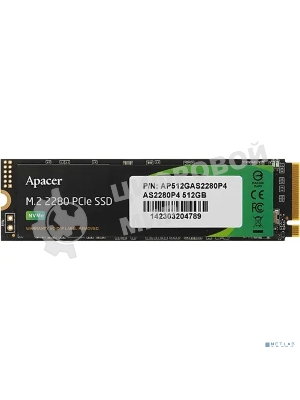 Накопитель SSD Apacer AS2280P4, 512Gb, M.2 2280, PCIe 3.0 x4, NVMe, R/W 2100/1500