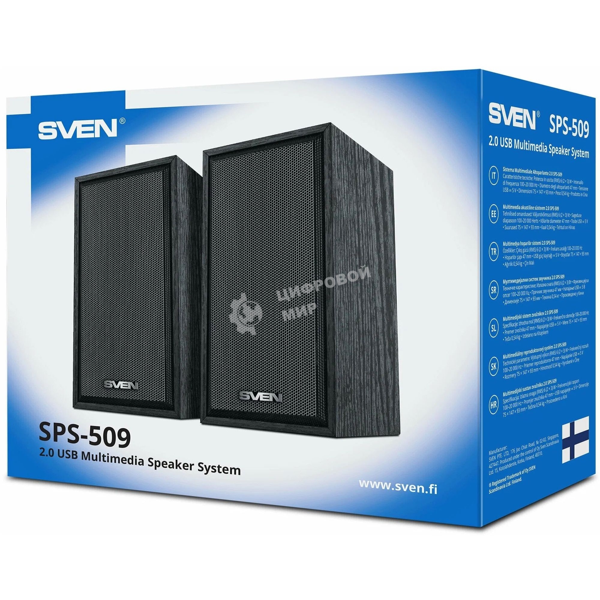 Акустическая система SVEN SPS-509 2.0 (2x3W, USB+БП) дерево, черный