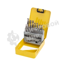 Набор сверл по металлу Kranz 1-10мм (через 0,5мм), HSS, цилиндрический хвостовик, металлический кейс, 19 шт.