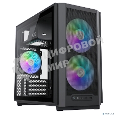 Компьютерный корпус без БП GameMax F36 BK (Midi Tower, ATX, Черный, 1хUSB Type-C, 3х120мм)