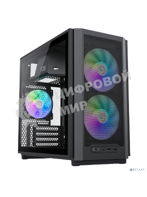 Компьютерный корпус без БП GameMax F36 BK (Midi Tower, ATX, Черный, 1хUSB Type-C, 3х120мм)