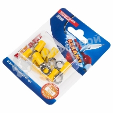 Наконечник кольцевой Rexant изолированный, ø6.5мм, 4-6мм², НКи 6.0-6/НКи5,5-6/RV5.5-6, желтый, в упак. 10 шт.