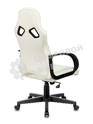 Кресло игровое Бюрократ ZOMBIE RUNNER белый/голубой искусственная кожа крестовина пластик