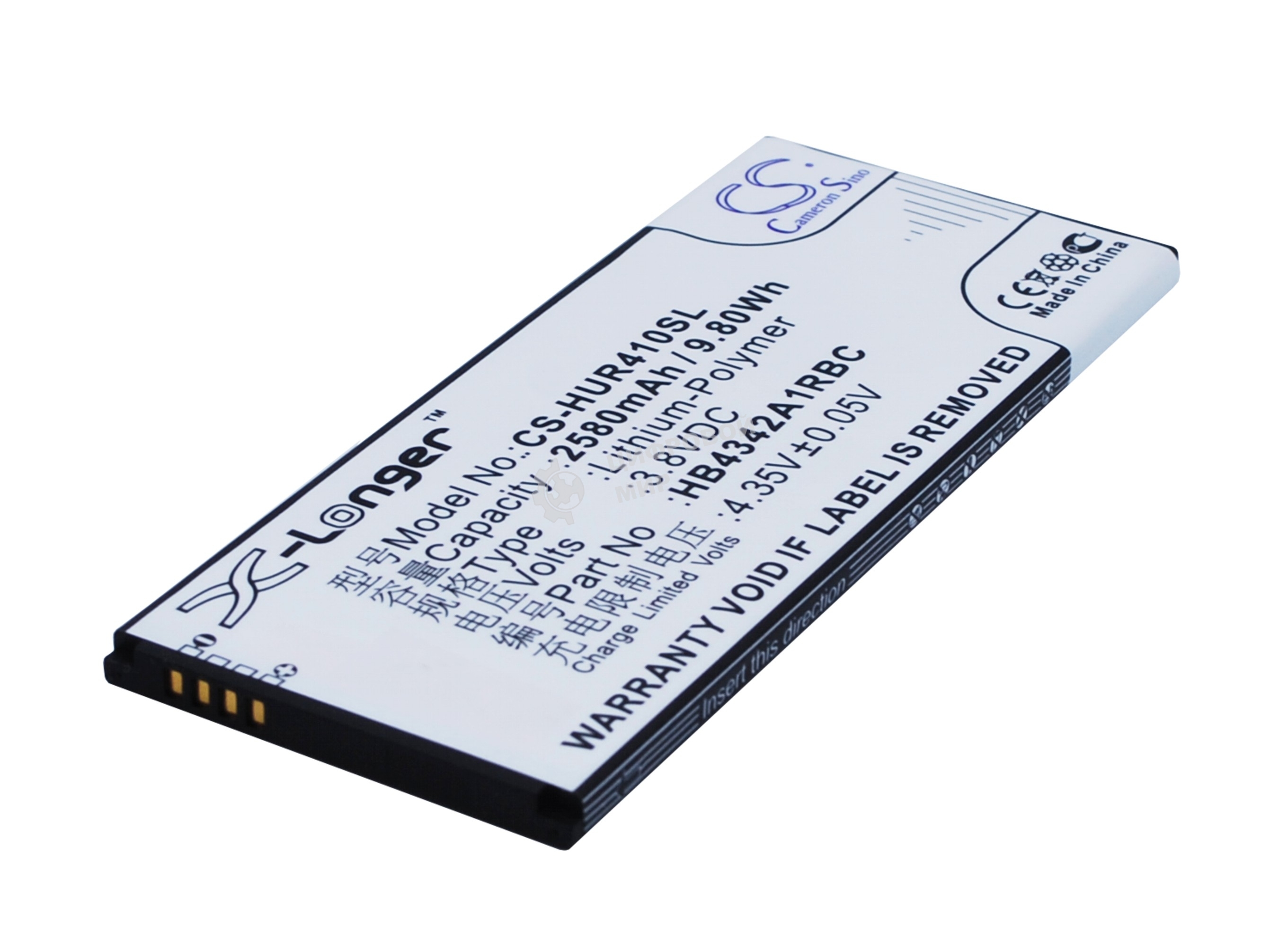 Аккумулятор CameronSino CS-HUR410SL HB4342A1RBC для Huawei Ascend Y5 2, Honor 53.8V, 2580mAh, 9.80Wh