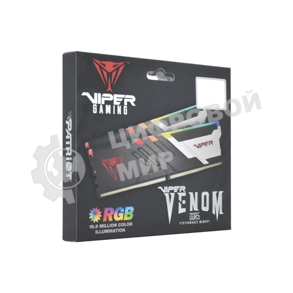 Оперативная память Patriot Viper Venom, DDR5, 32GB (2x16GB), 7200MHz, CL34, DIMM, с радиаторами, RGB, черный