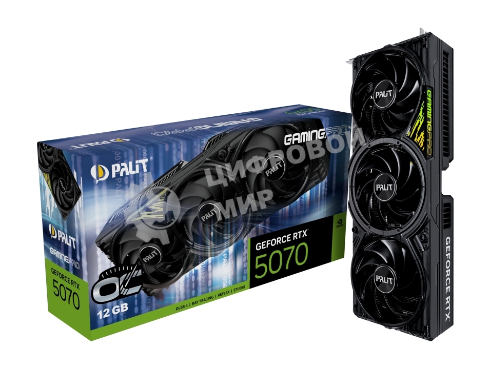 Видеокарта Palit NVIDIA GeForce RTX 5070 GamingPro OC 12Gb PCI-E 192bit GDDR7 2325/28000 HDMIx1 DPx3 HDCP Ret