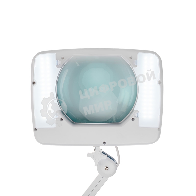 Лупа на струбцине Rexant, квадратная, 5D, с подсветкой 60 SMD LED, сенсорный регулятор яркости, белая