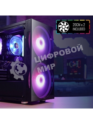 Компьютерный корпус Aerocool/Formula Python (3xUSB, 2xAudio, 0.5 мм,2x200 мм FAN, прозрачная стенка-закаленное стекло, ATX, без БП)