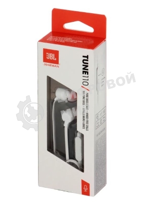 Проводные наушники JBL Tune 110 белый, внутриканальные, Jack 3.5 мм