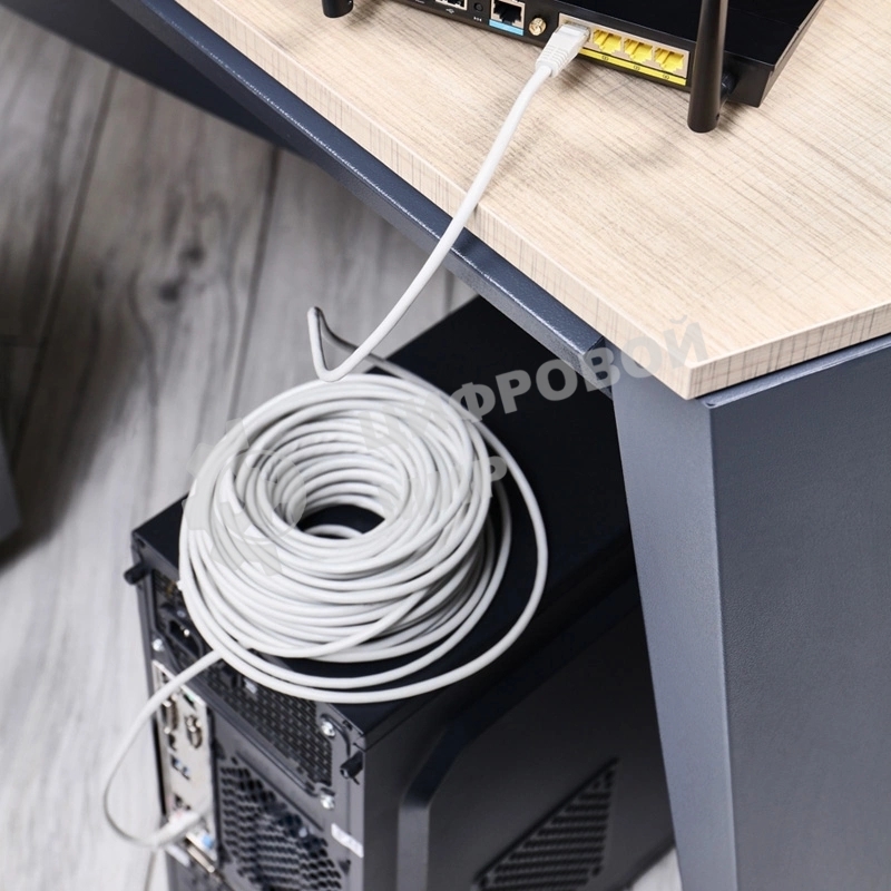 Пaтч-корд U/UTP Rexant, cat.5e, RJ45-RJ45, неэкранированный, PVC серый, 25м