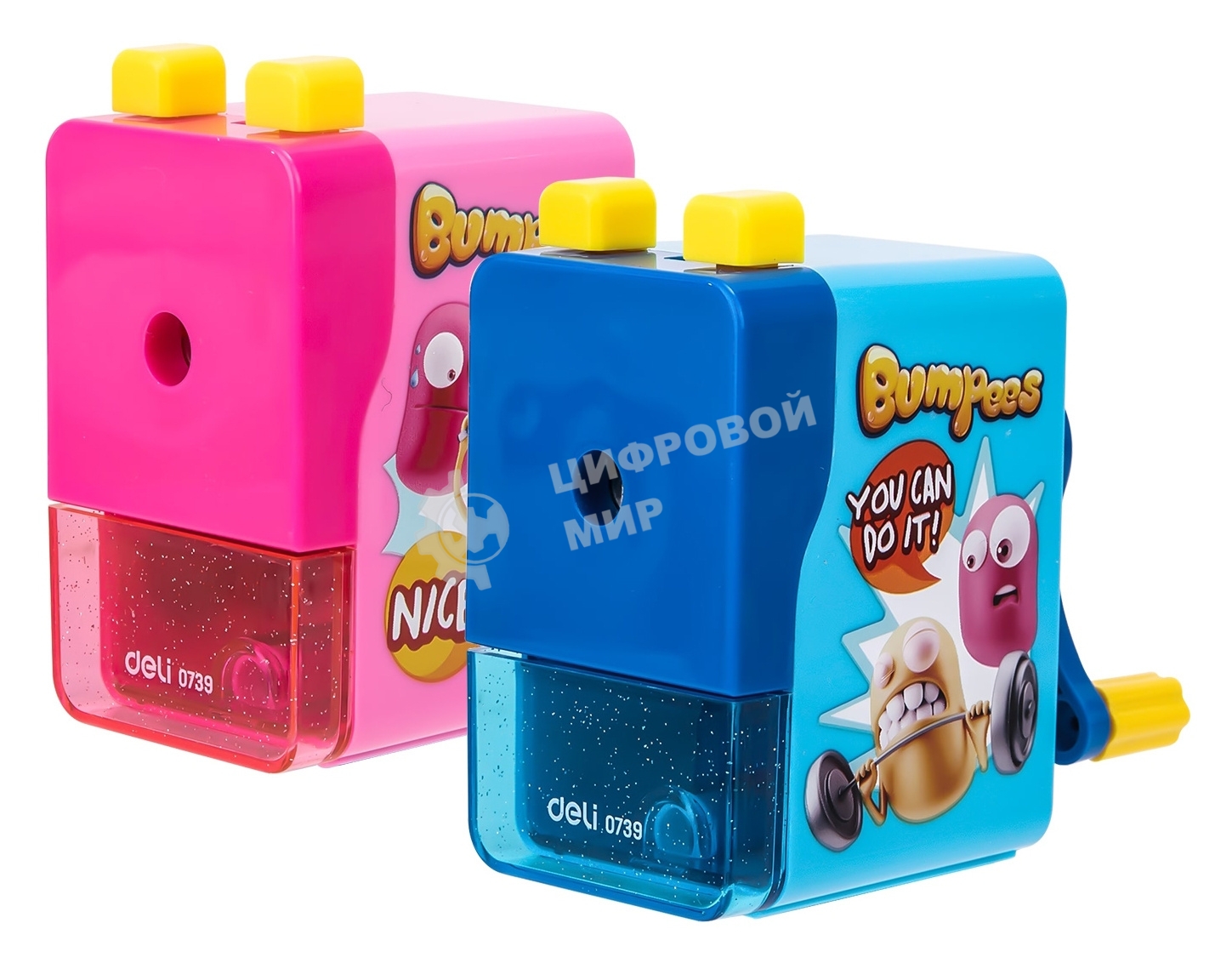 Точилка для карандашей механическая Deli E0739, 1 отверстие, пластик, ассорти