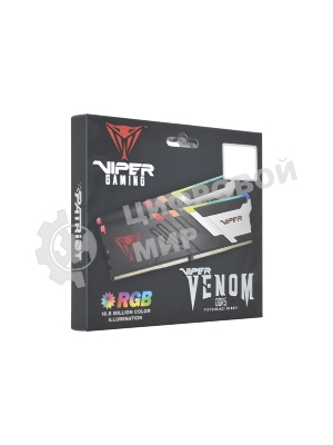 Оперативная память Patriot Viper Venom, DDR5, 32GB (2x16GB), 7400MHz, CL36, DIMM, с радиаторами, RGB, черный