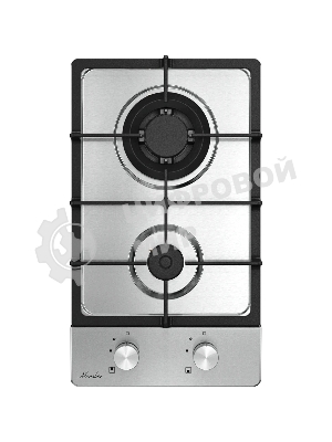 Варочная панель Monsher MSG 33 Acier, газ, High-Tech, 29 см, автоматический электроподжиг, газ-контроль, форсунки под сжиженый газ, SABAF конфорки, чугунные решетки, нержавеющая сталь