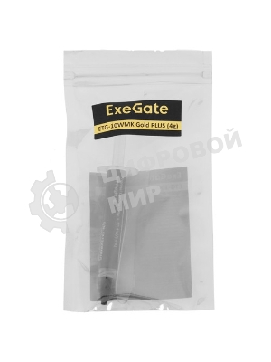 Термопаста ExeGate EX296086RUS ETG-10WMK Gold PLUS (10,4 Вт/(м•К), 4г, шприц с лопаткой)