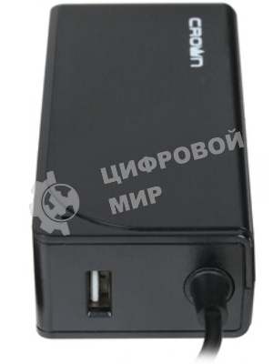 Зарядное устройство для ноутбука CROWN USB CMLC-3294 черный (Автомобильное 12V, 90W 15-20V, порт USB 5V 2.1A)