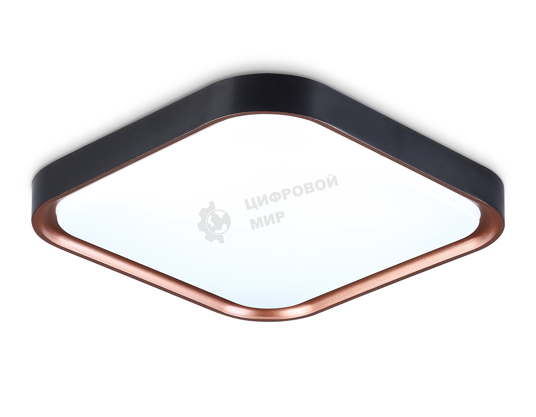 Потолочный светодиодный светильник Ambrella light FZ1271 BK/PGD черный/розовое золото 27W 5000K 350*350*60 (Без ПДУ)