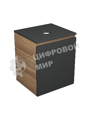 Тумба Bau Dream Blackwood 50 графит, раковина BAU Cerama 48х37 белая, смеситель Hotel Black, черный