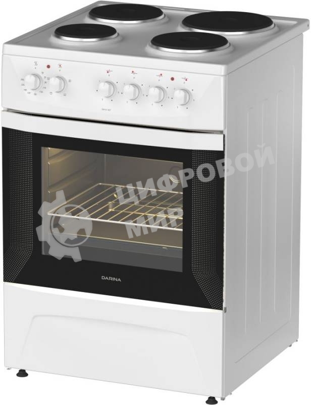 Плита электрическая Darina 1D EM 141 404 W белый/черный, конфорок 4 шт, духовка 50 л, 60 см x 85 см x 60 см