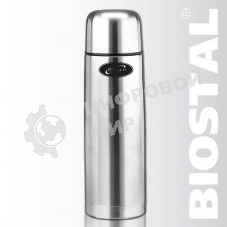 Термос BIOSTAL NB1000 1 л, узкое горло,нерж.,с крышкой-чашкой, 2 пробки (в уп. 12 шт)&