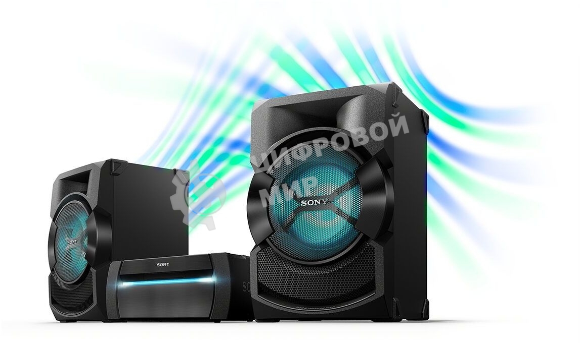 Минисистема Sony Shake-X10 черный 1200Вт CD CDRW DVD DVDRW FM USB BT