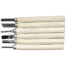 Набор резцов по дереву Sparta деревянные рукоятки, 6 шт.