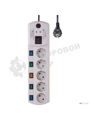 Сетевой фильтр Most EHV 5 м, 5 розеток, белый, коробка