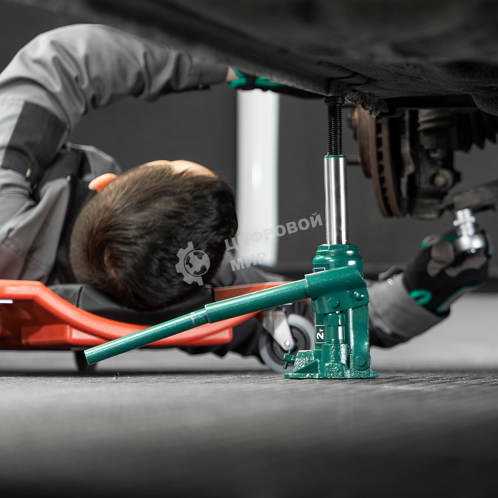 Домкрат гидравлический бутылочный Сибртех 2 т, 150-280 мм, в пластиковом кейсе