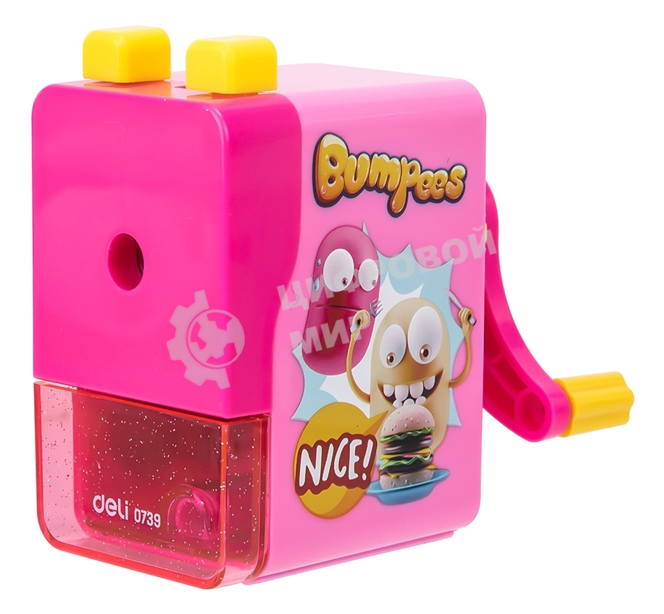 Точилка для карандашей механическая Deli E0739, 1 отверстие, пластик, ассорти