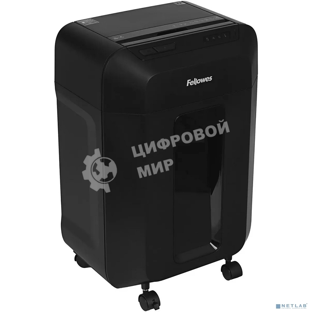 Шредер Fellowes AutoMax 80M FS-46215, минирезка, DIN P-4, 4х12 мм, автоподача 80 лст., 17 лтр., автореверс, уничт.: скобы, скрепки, пл. карты