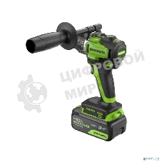 Дрель-шуруповерт аккумуляторная Greenworks GD24DD90 24V, 90 Нм, бесщеточная, 45/90Нм,1х4Ач,ЗУ,кор 3707507CUB