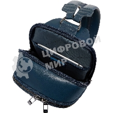 Рюкзак слинг мужской Piquadro Victor CA7174W143/BLU синий натур.кожа