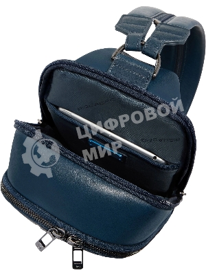 Рюкзак слинг мужской Piquadro Victor CA7174W143/BLU синий натур.кожа